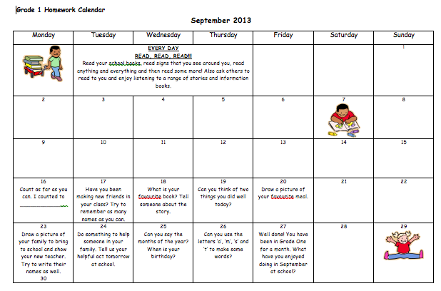 Class Calendars & Information - Welcome to Ms. McCrindle's Class!